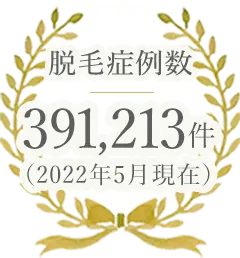 脱毛症例数391,213件（2022年5月現在）